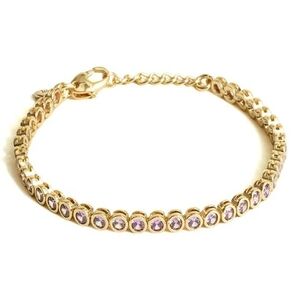 Madewell Gold and Purple Tennis Bracelet